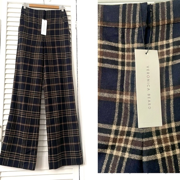 Veronica Beard wool blend Tuli check trousers Pants NWT - Picture 1 of 12